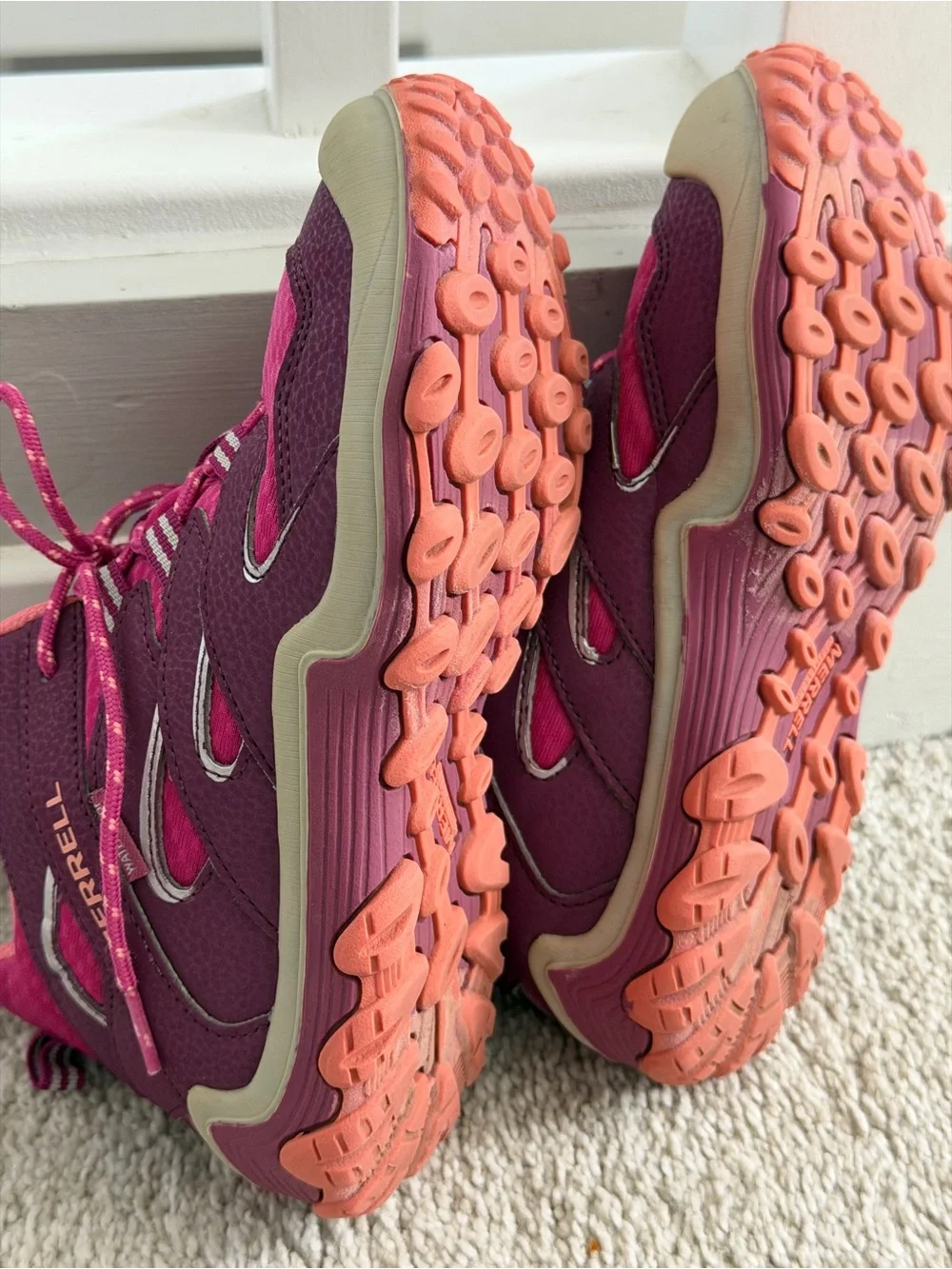 Merrell Two-Tone Pink and Magenta Trail Hiking Shoes